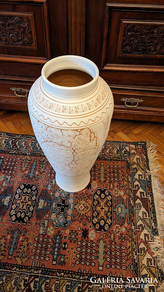 Korondi ceramic floor vase by János Józsa