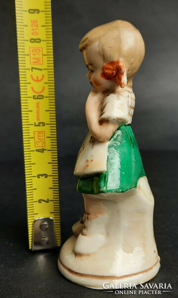 Kislány ernyővel antik Foreign német porcelán figura / nipp /413/