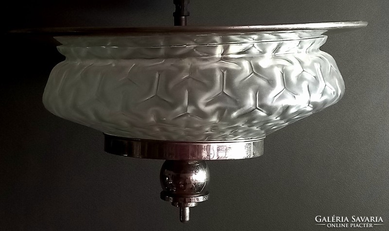 Bauhaus chrome ceiling lamp with negotiable Murano shade