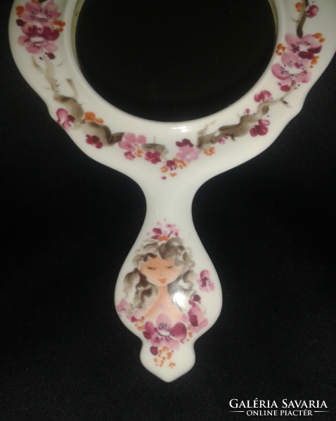 Vintage  Wallendorf porcelán kézi tükör