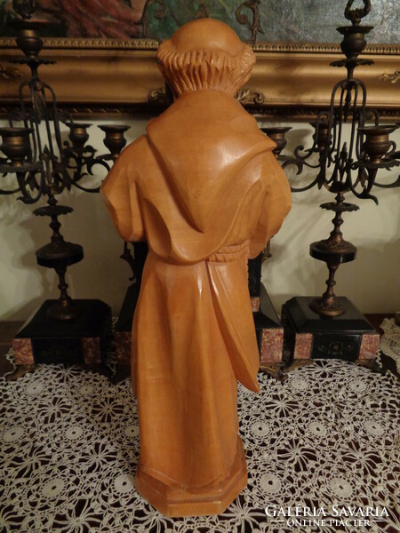 Impressive wood carving monk