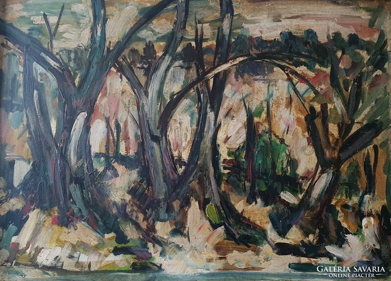 István Zsámbor (1902-1987) - trees on the podium