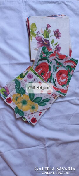 47 floral retro napkins