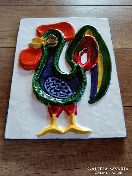 Rooster ceramic wall decoration