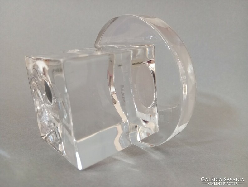 Ettore Sottsass design kristály asztali óra Arnolfo di Cambio manufaktúra cca 2000