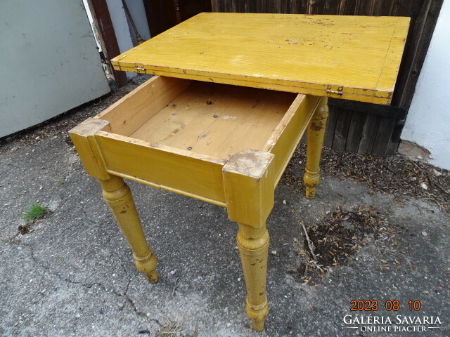 Antique very solid folk peasant double fold-out flat dining / kitchen table