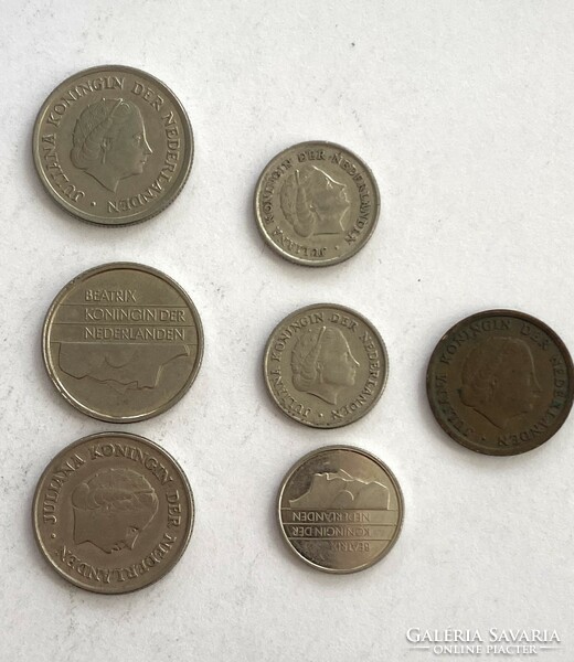 7db fémpénz Hollandia 25 Cent 10 Cent 1 Cent Beatrix holland királynő 1950-1992