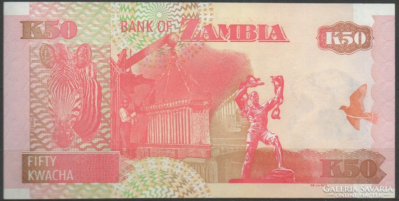 D - 083 -  Külföldi bankjegyek:  2009 Zambia 50 kwacha UNC