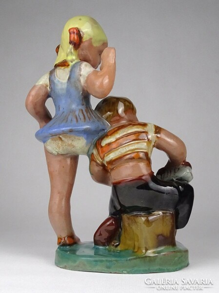 1Q333 art deco shoeshine ceramic figure with hops ~ 1930