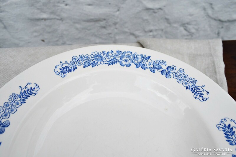 Set of 3 deep plates with Russian blue flowers