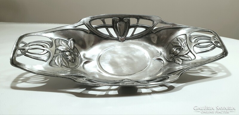 Art Nouveau silver-plated pewter tray, table centre