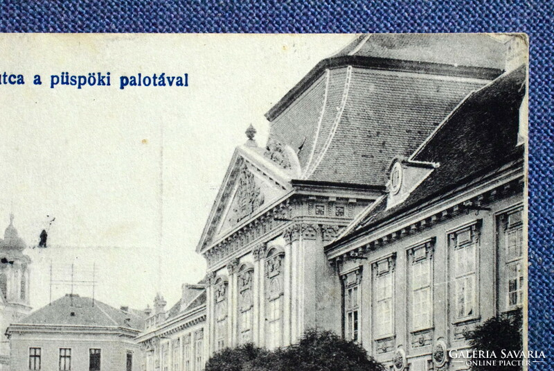 Székesfehérvár - palatine street with the bishop's palace, tooth, shop, advertisement 1919