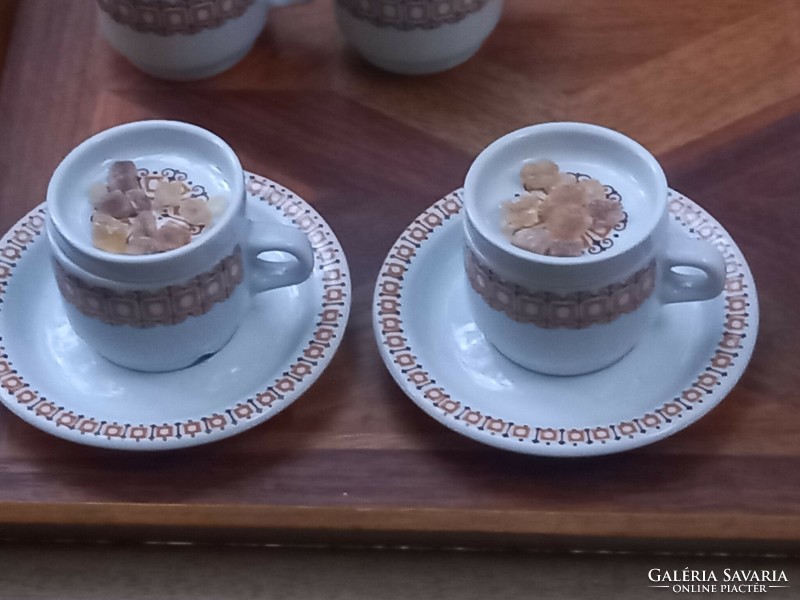 Kádár socialist design: lowland porcelain terracotta coffee set for 12 people