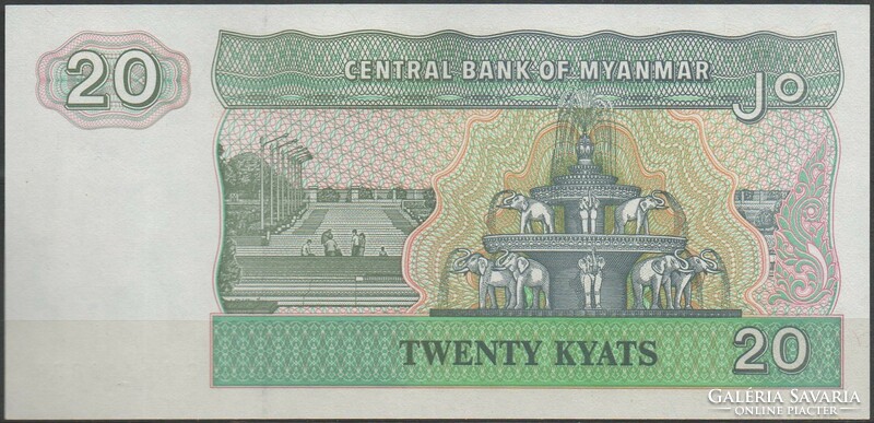 D - 087 -  Külföldi bankjegyek:  1994 Myanmar-Burma 20 kyats UNC