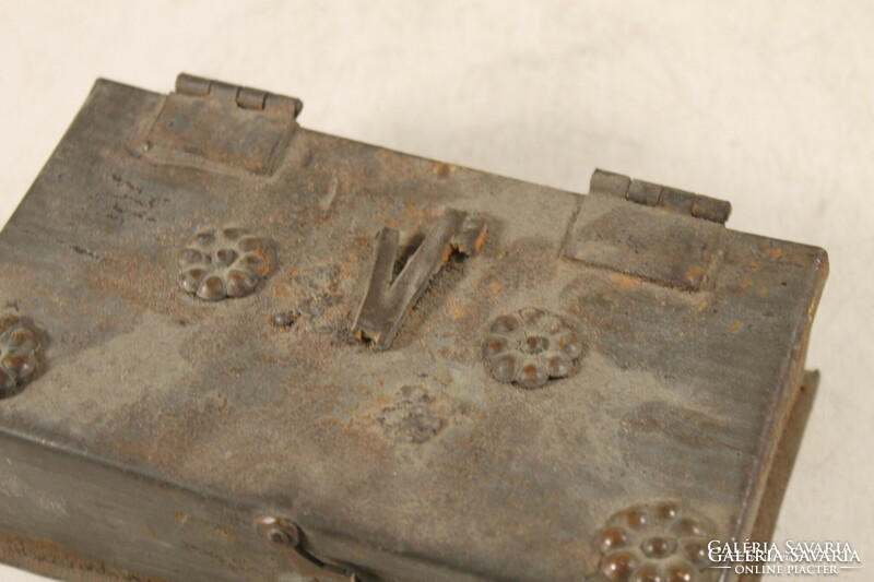 Antique iron compartment box - antique iron box