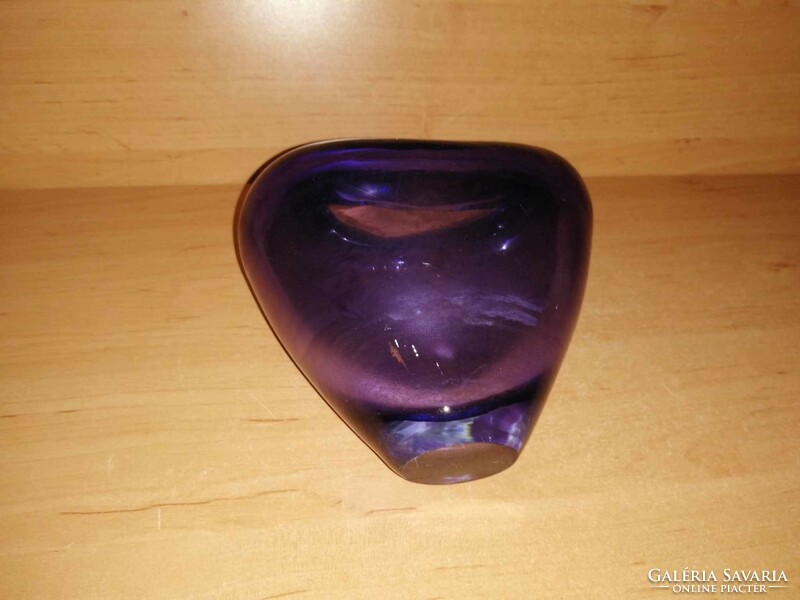 Lila vastag üveg szív formájú váza (4p)