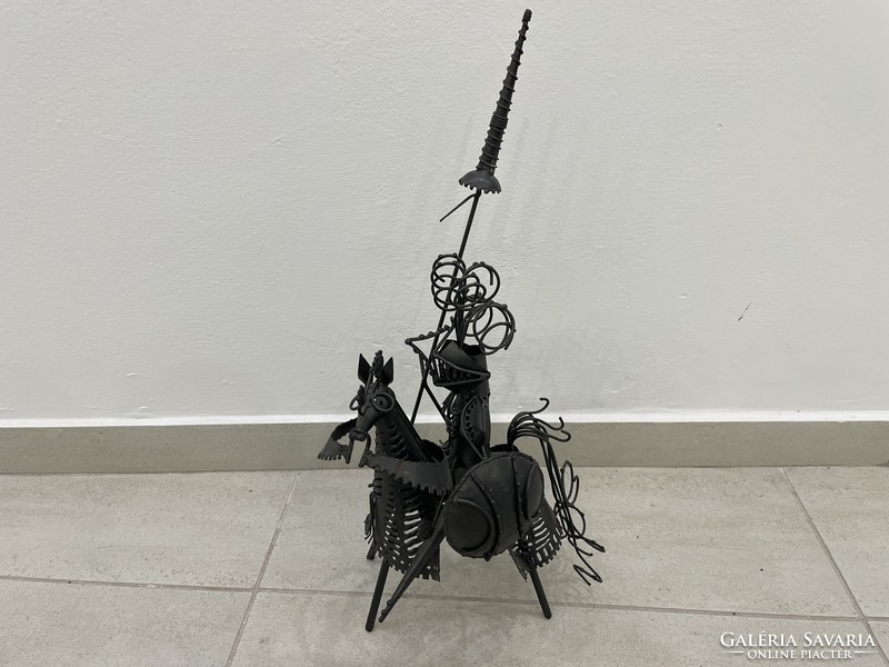 Don quixote iron equestrian statue gallery modern retor mid century