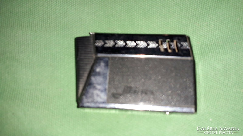 1950-60 Approx. Mofém meteor lighter in silver metal, black vinyl finish as shown in the pictures