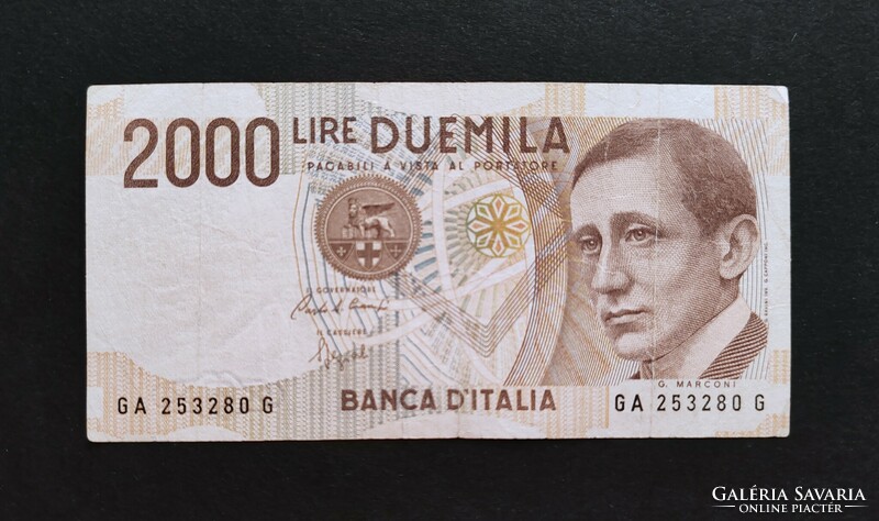 Olaszország 2000 Lire / Líra 1990, F+
