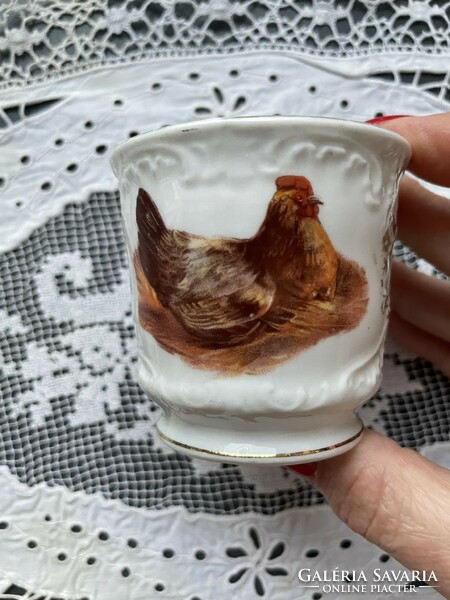 RITKA! Tyúkocskás szecessziós kis porcelán csésze, nem csak húsvétra