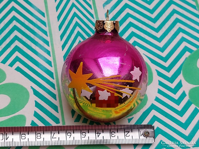Retro glass Christmas tree decoration pink gold Bethlehem star sphere glass decoration