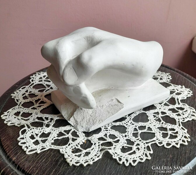 Elaborate !Sculpture plaster: handsome-man's hand / or candle holder