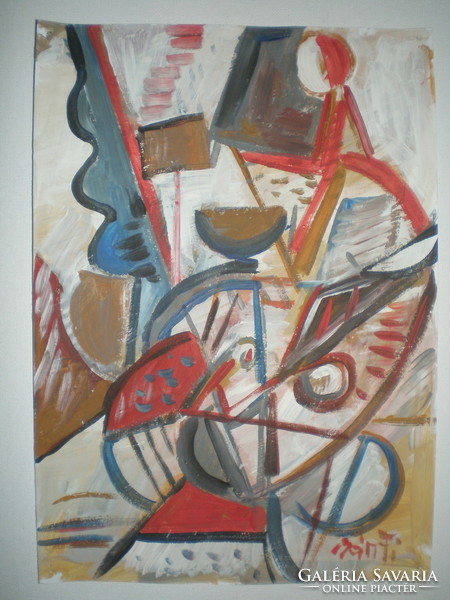 József Bánfi, abstract paintings. A / 4 size.