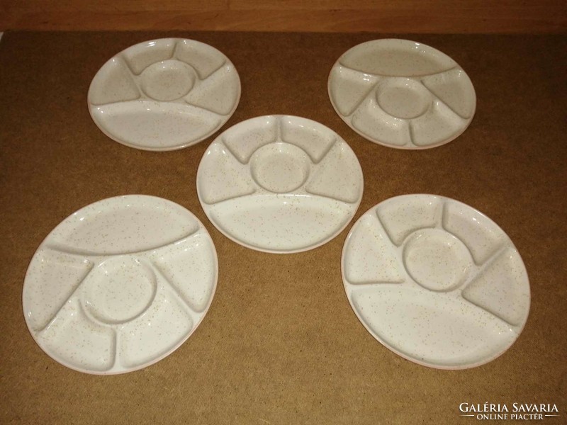 Glazed ceramic divided plate set - 5 pcs in one - 23 cm (b)