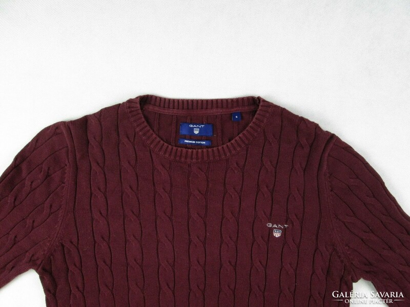 Original gant (s) elegant men's burgundy sweater with twisted pattern