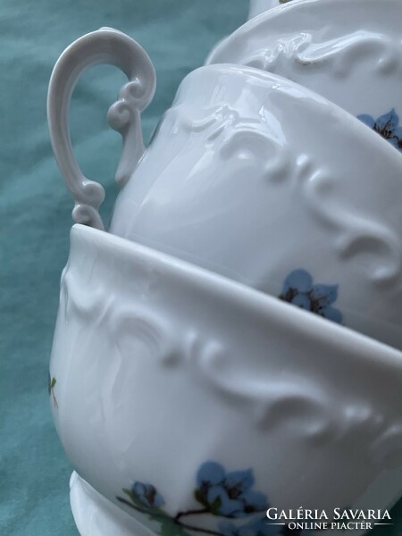 Zsolnay porcelán, kék barackvirág mintás teás csésze