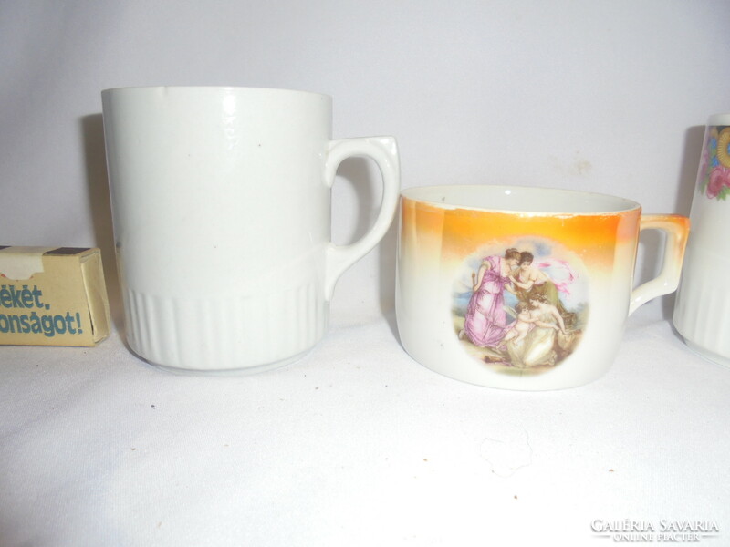 Four old Zsolnay mugs and cups - together