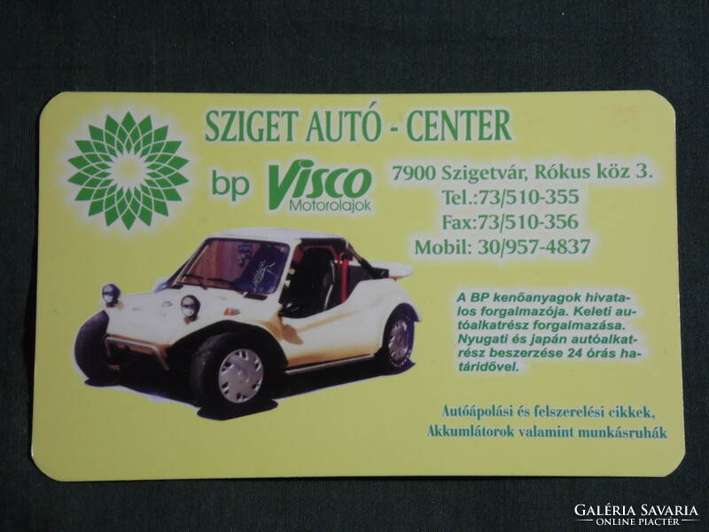 Kártyanaptár, Sziget autós bolt, Szigetvár, Volkswagen buggy autó,2003, (6)