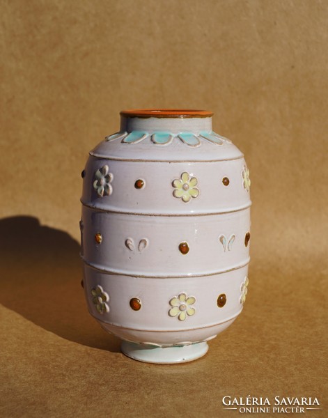 Rare ceramic vase Gácser kata industrial artist ceramic art deco small vase