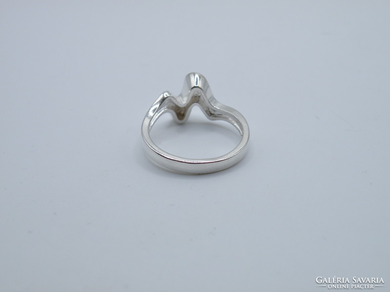 Uk0168 wave pattern silver 925 ring size 56
