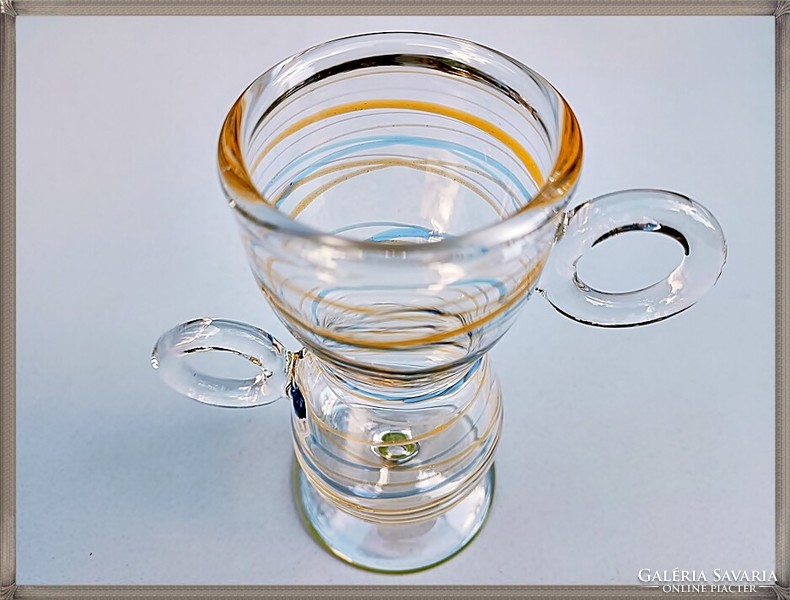 Massimo Lunardon egyedi olasz kézműves kávés pohár, üvegpohár