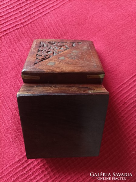 Carved wooden box