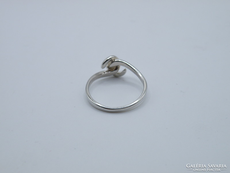 UK0171  Elegáns fonott mintájú ezüst 925 gyűrű méret 59 1/2