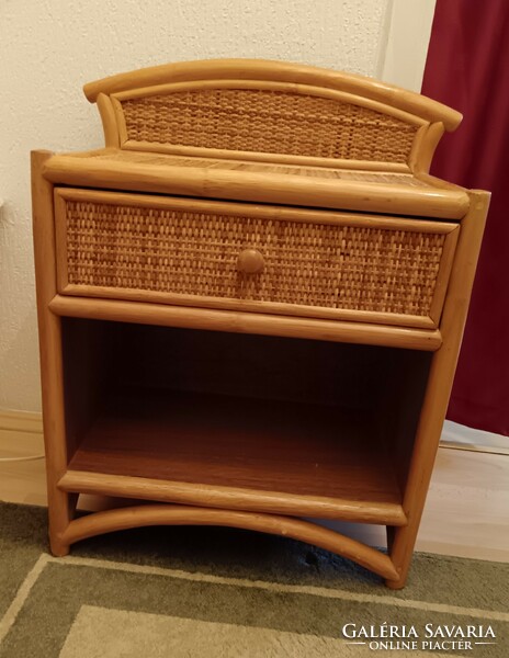 Rattan bedside table