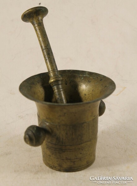 Old copper mortar and pestle