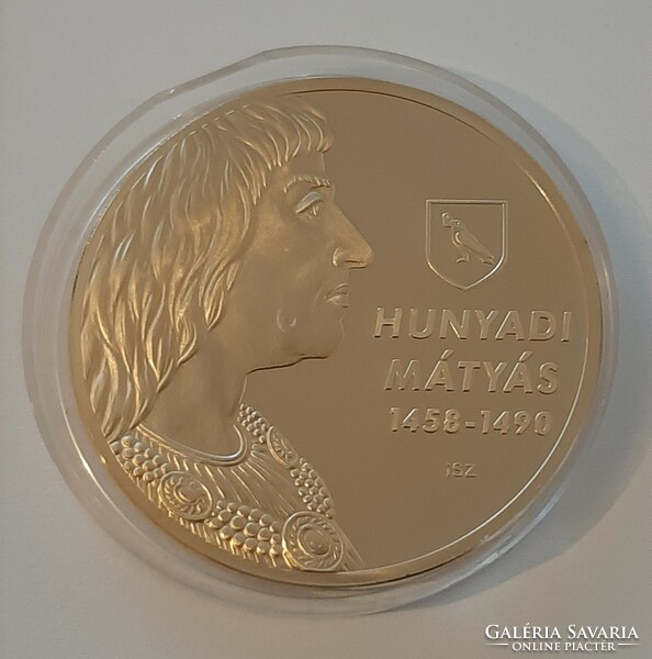 Mátyás Hunyadi, the just king 24-carat gold-plated unc commemorative medal in capsule 2012