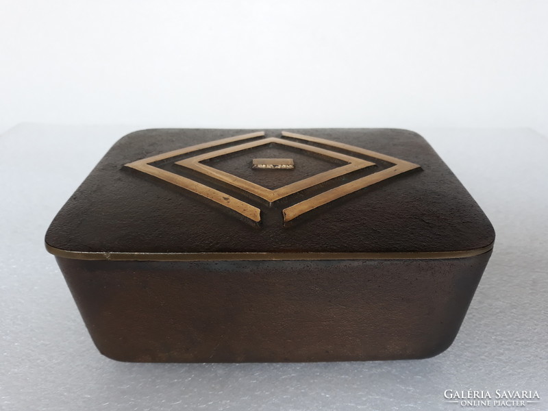 Art deco old cast bronze box, 1.3 kg