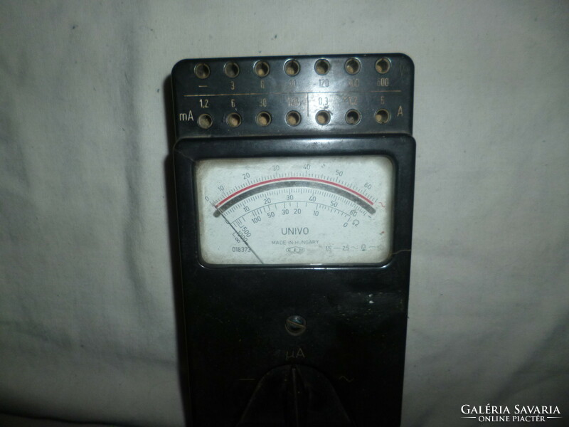 Old electrical devices measuring instrument factory. Univo voltmeter multimeter