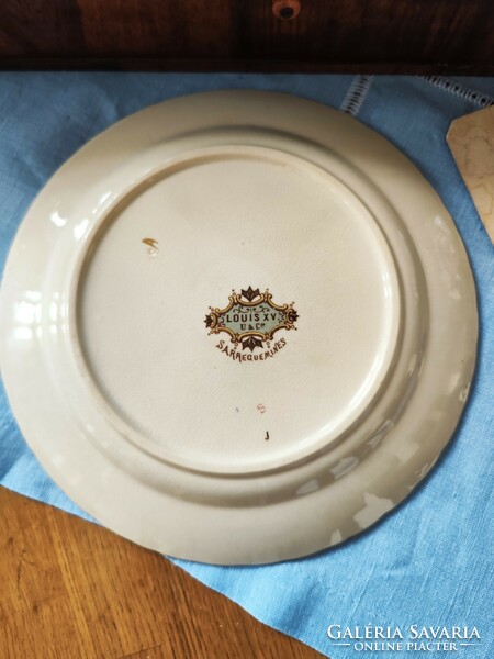 Antique sarreguemines u&c louis xv. Flat plate, 1900, antique transferware