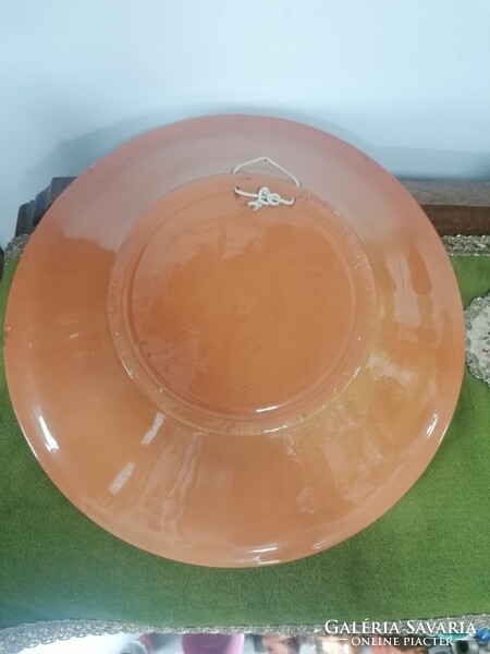 Clay industry karcag large folk wall bowl