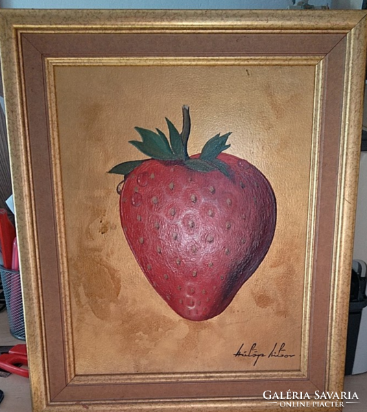 Oil painting - strawberry - gold - Philippians - Greece