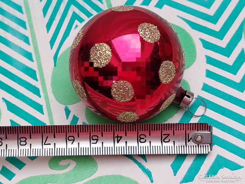 Retro glass Christmas tree decoration red polka dot sphere glass decoration