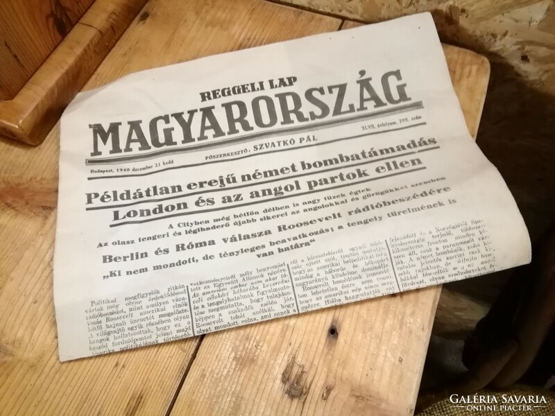Régi újság,lap 1940