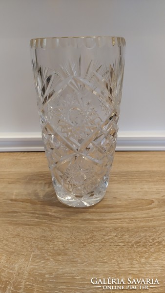 Polished crystal vase