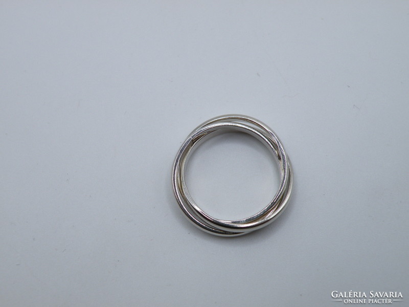 UK0170  Elegáns 3 soros ezüst 925 gyűrű méret 59