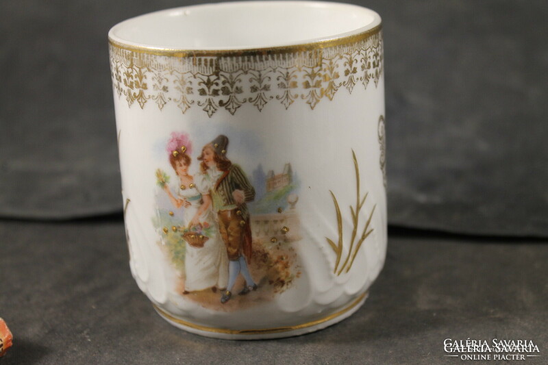 Antique baroque scene mug - cup - glass